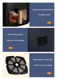 Generic Digital Air Fryer with Viewing Window 8 Cooking Settings Removable Non-Stick Fry Basket and Cooking Bowl 1350 Watts  - Image 5