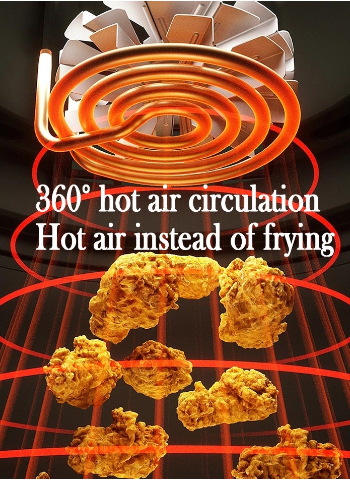 Generic - Digital Air Fryer with Viewing Window 8 Cooking Settings Removable Non-Stick Fry Basket and Cooking Bowl 1350 Watts - Image 1