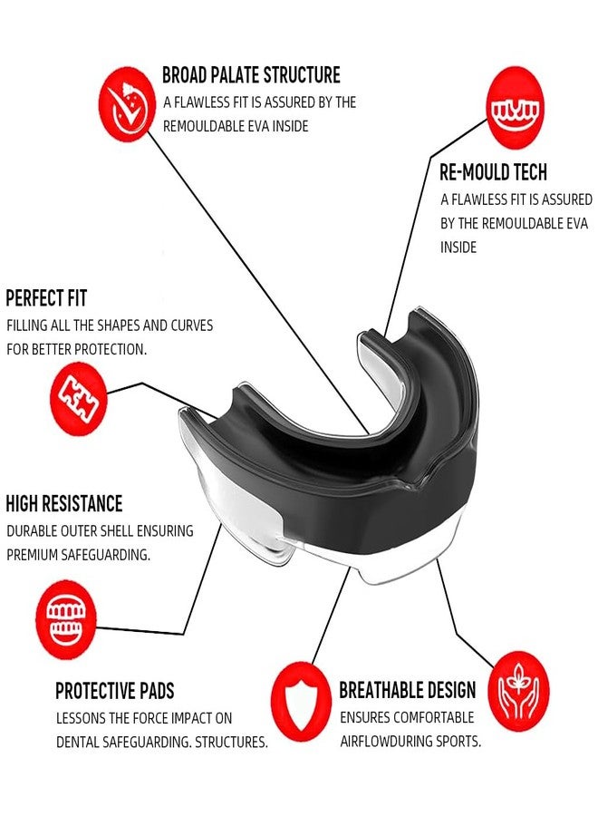 Proberos® High-Density EVA Boxing Mouthguard for Upper Teeth, Shock-Absorbing Teeth Guard with Ergonomic Fit, One Size for Adults & Teens, Ideal for MMA & Contact Sports, Includes Storage Case - Image 3