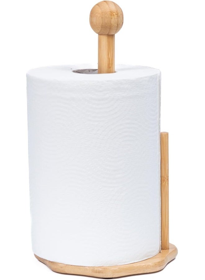 ATM Natural Bamboo Paper Towel Holder with Cloud-Shaped Base – 15x31cm - Image 2