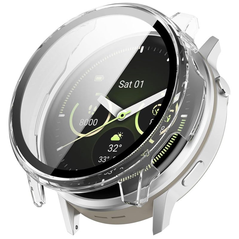 غطاء ساعة FanTEK متوافق مع ساعة Garmin Venu 4 مقاس 45 مم، مناسب للرجال والنساء، مقاوم للخدش وممتص للصدمات، شفاف - Image 1