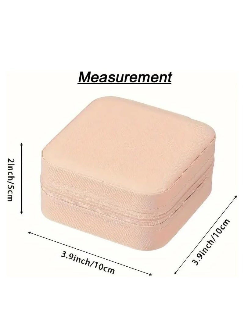MXM - Portable Travel Jewelry Box Organizer, Double Layer, Faux Leather, Korean Style, Storage Box for Earrings, Rings, Necklaces, And Bracelets - Perfect Gift (Multi) - Image 1