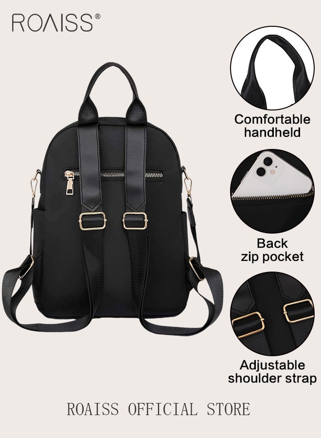 roaiss Women Stylish Backpack, Mini Backpcak for Ladies, Waterproof Travel Backpack with Zippers and Side Pockets, Casual Small Daypack, Perfect for Work, College, Business, Travel or Everyday Use - Image 5