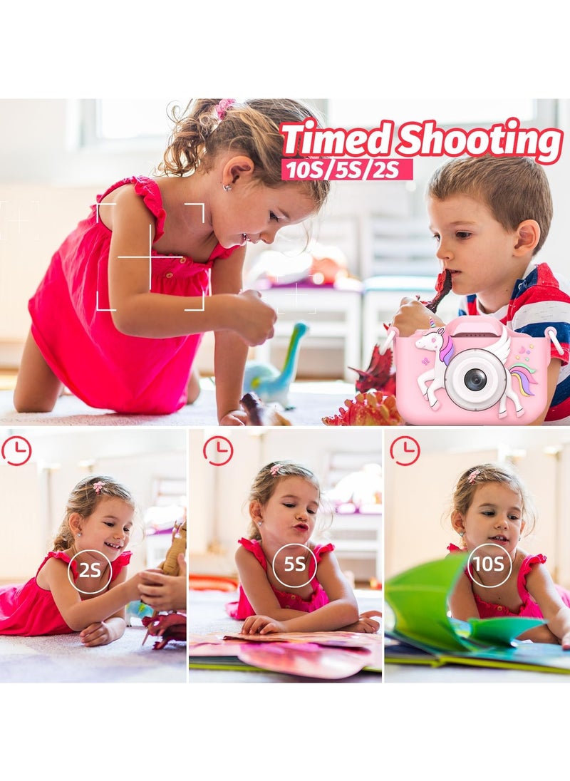 FARROBIZZ Kids Camera Toys for 3-12 Years Old Boys Girls Children,Portable Child Digital Video Camera with Silicone Cover, Christmas Birthday Gifts for Toddler Age 3 4 5 6 7 8 9 (Pink)  - Image 4