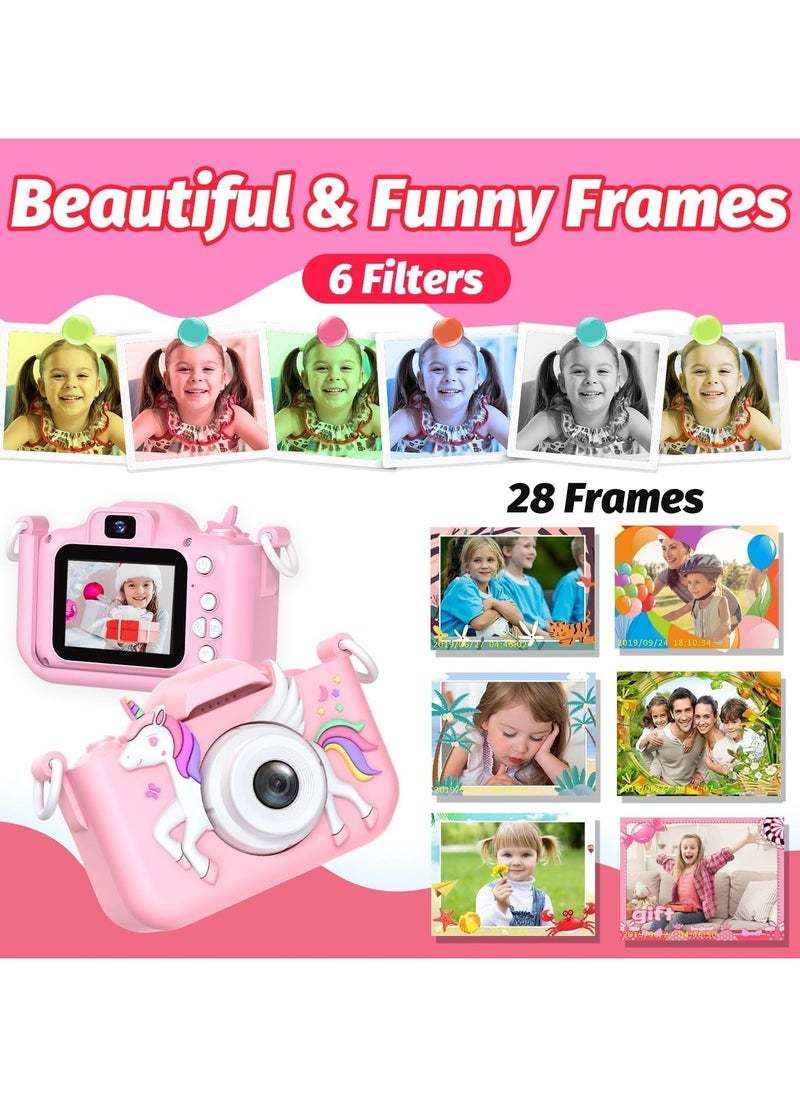 FARROBIZZ Kids Camera Toys for 3-12 Years Old Boys Girls Children,Portable Child Digital Video Camera with Silicone Cover, Christmas Birthday Gifts for Toddler Age 3 4 5 6 7 8 9 (Pink)  - Image 5