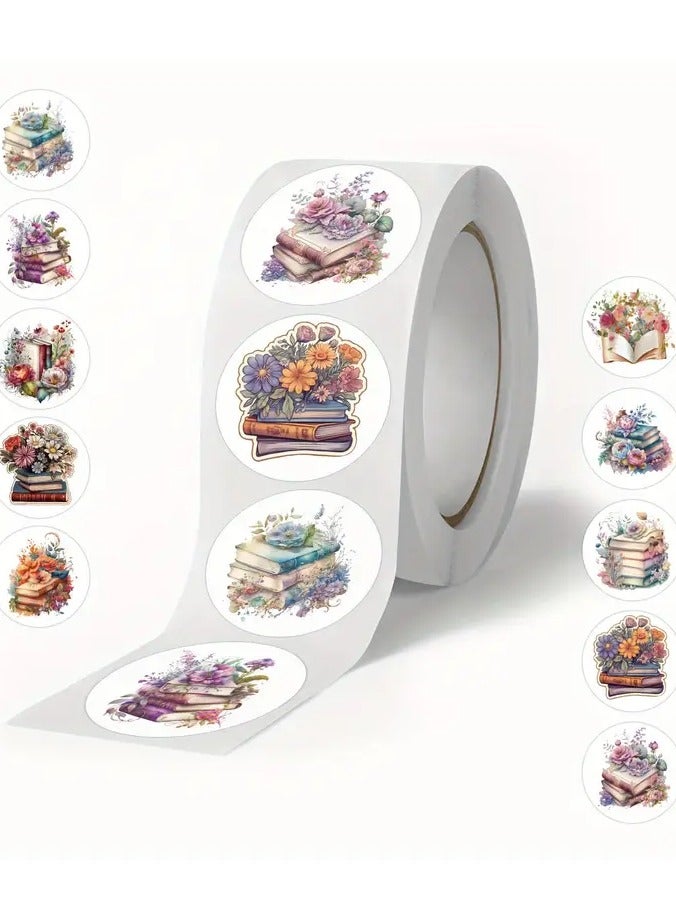 جلوسكي 500 قطعة كتاب الزهور قراءة ملصقات مضحكة (2.54 سم ملصق/10 أنماط) زجاجة الماء التزلج الأمتعة الكمبيوتر المحمول الهاتف-الشتاء ، new yea - Image 1