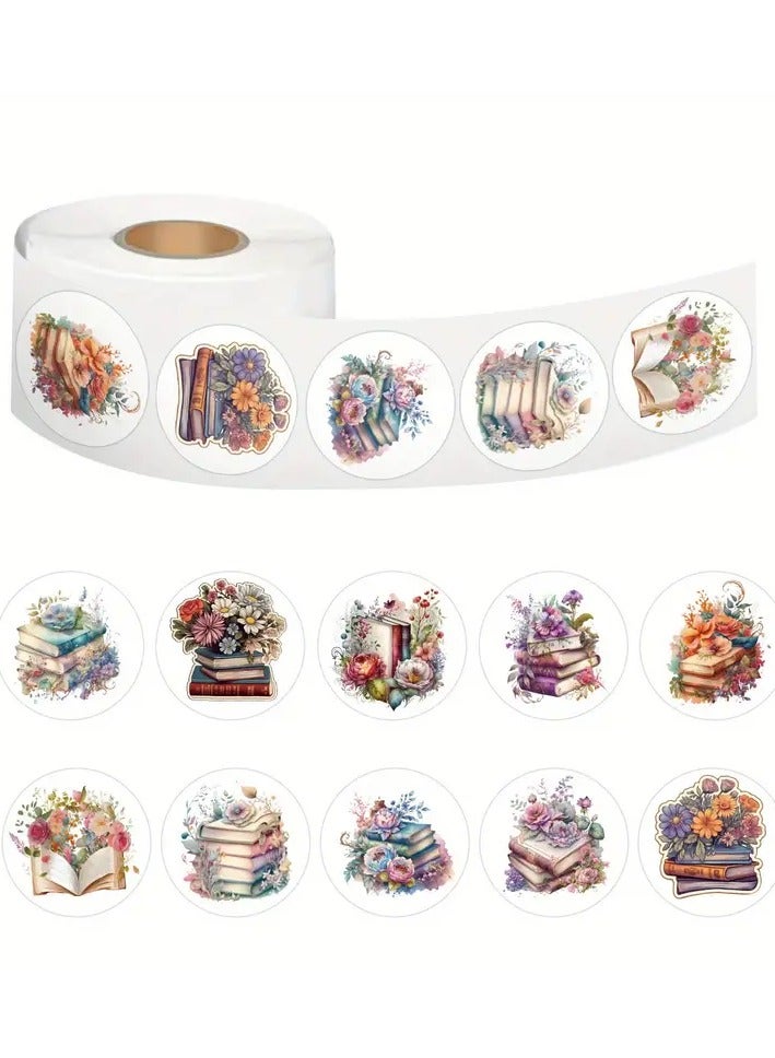 جلوسكي 500 قطعة كتاب الزهور قراءة ملصقات مضحكة (2.54 سم ملصق/10 أنماط) زجاجة الماء التزلج الأمتعة الكمبيوتر المحمول الهاتف-الشتاء ، new yea - Image 2