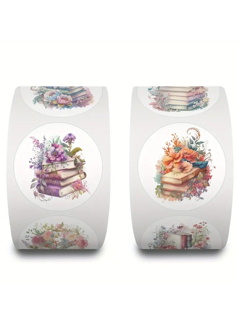 جلوسكي 500 قطعة كتاب الزهور قراءة ملصقات مضحكة (2.54 سم ملصق/10 أنماط) زجاجة الماء التزلج الأمتعة الكمبيوتر المحمول الهاتف-الشتاء ، new yea - Image 5