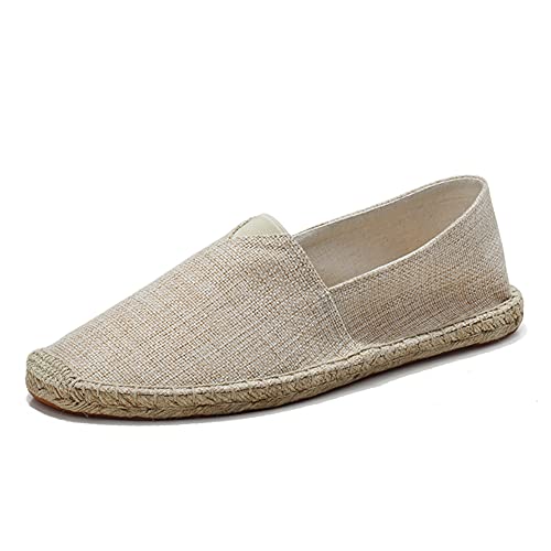 fereshte Unisex Espadrilles Flats Mens Womens Alpargata Breathable Slip On Canvas Shoes Khaki Label Size 45-275mm - US 12 Women/10.5 Men - Image 1