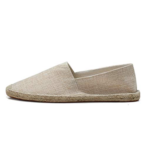 fereshte Unisex Espadrilles Flats Mens Womens Alpargata Breathable Slip On Canvas Shoes Khaki Label Size 45-275mm - US 12 Women/10.5 Men - Image 5