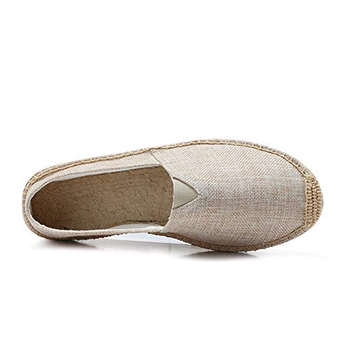 fereshte Unisex Espadrilles Flats Mens Womens Alpargata Breathable Slip On Canvas Shoes Khaki Label Size 45-275mm - US 12 Women/10.5 Men - Image 3