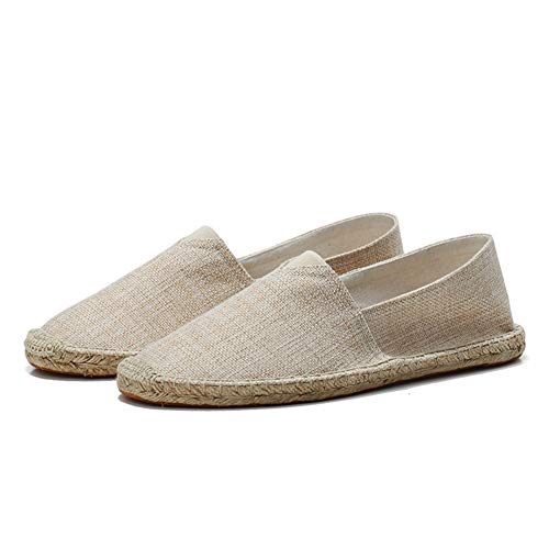 fereshte Unisex Espadrilles Flats Mens Womens Alpargata Breathable Slip On Canvas Shoes Khaki Label Size 45-275mm - US 12 Women/10.5 Men - Image 2