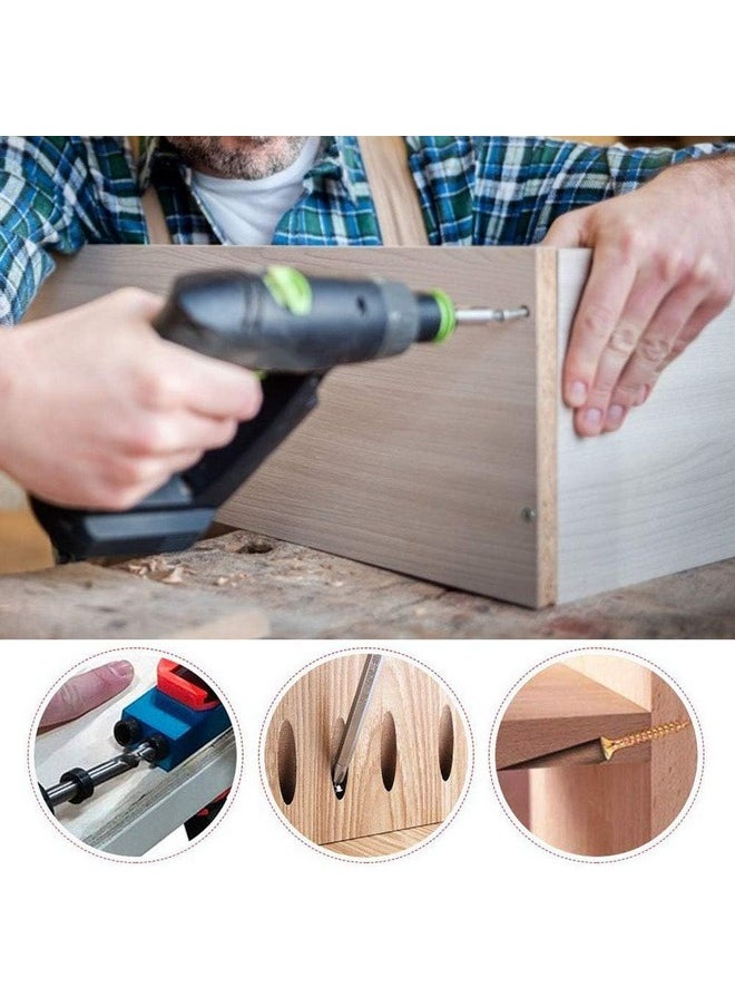 ZLMONDEE - ZLMONDEE 14Pcs Pocket Hole Jig Kit, 15 Degree Woodworking Inclined Hole Jig with 6/8/10mm Drive Adapter for Woodworking Angle Drilling Holes, Angle Carpentry Locator Jig - Image 1