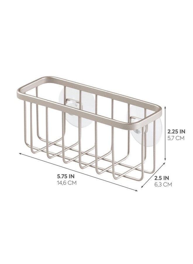 InterDesign iDesign Rust-Resistant Stainless Steel Sponge Holder for Kitchen Sink with Suction Cups, The Gia Collection - Set of 1, Satin - Image 1