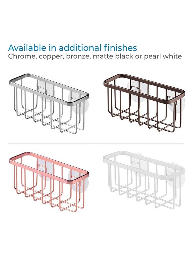 InterDesign iDesign Rust-Resistant Stainless Steel Sponge Holder for Kitchen Sink with Suction Cups, The Gia Collection - Set of 1, Satin - Image 4