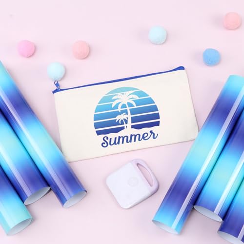 Tintnut Gradient HTV Vinyl - 6sheets 12 x 10 Inches Blue Ombre HTV Iron on Vinyl Gradient Heat Transfer Vinyl for T-Shirts DIY Rainbow Patterned HTV Vinyl - Image 4
