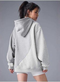 alo alo color matching hoodie patchwork top  - Image 2