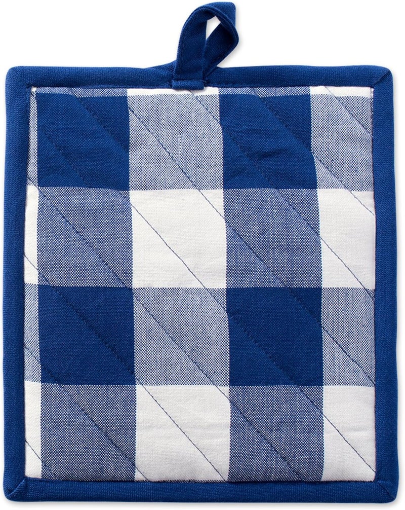 DII Buffalo Check Kitchen Collection, Classic Farmhouse Kitchen Set, Potholder, Navy & Cream, 2 Piece - Image 3