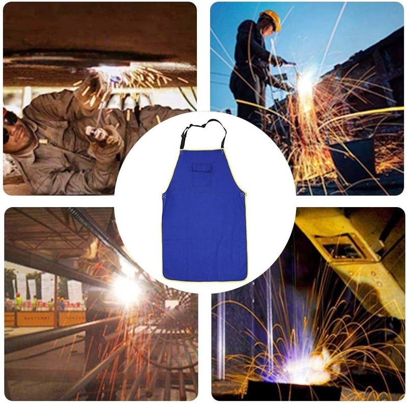 comfrt Welding Work Apron, Durable Flame Retardant Welding Apron Fire Resistant Safety Welder Protection Work Apron Suit for Workshop Studio Multifunctional Aprons Canvas - Image 5