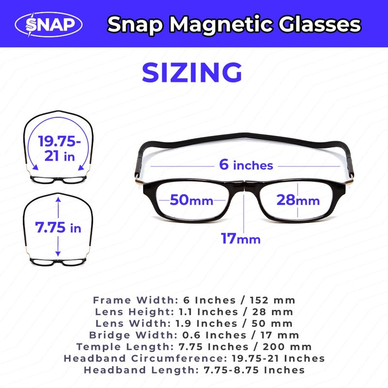 Calabria Unisex Oval Snap Magnetic Reading Glasses with Clear Lenses â€“ Dark Brown Tortoise Havana Red | Pull Apart Glasses with Magnetic Bridge | Wrap Around Eyeglasses | Eyewear 2.50 - Image 1