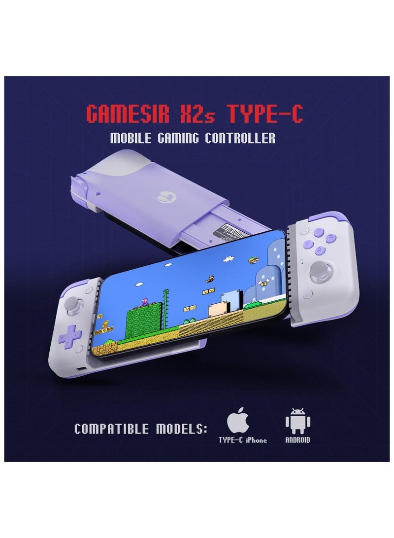 GameSir X2s Type-C Mobile Gaming Controller for iPhone 15 Series (USB-C)/Andrroid Phones, Phone Controller with Hall Effect Sticks, Hall Effect Trigger, Turbo Function - Image 2