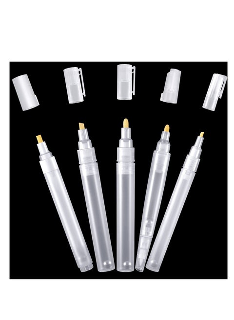 Empty Refill Paint Markers Blank Refillable Paint Pens, Empty Refillable Marker for Painting Transparent Pen Tube, Fill with Your Own Art Acrylic, Oil and Watercolor for Art Painting Crafts Kit 5 PCS