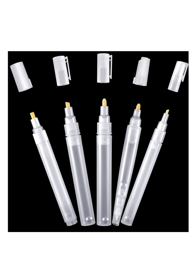 KASTWAVE - Empty Refill Paint Markers Blank Refillable Paint Pens, Empty Refillable Marker for Painting Transparent Pen Tube, Fill with Your Own Art Acrylic, Oil and Watercolor for Art Painting Crafts Kit 5 PCS - Image 1