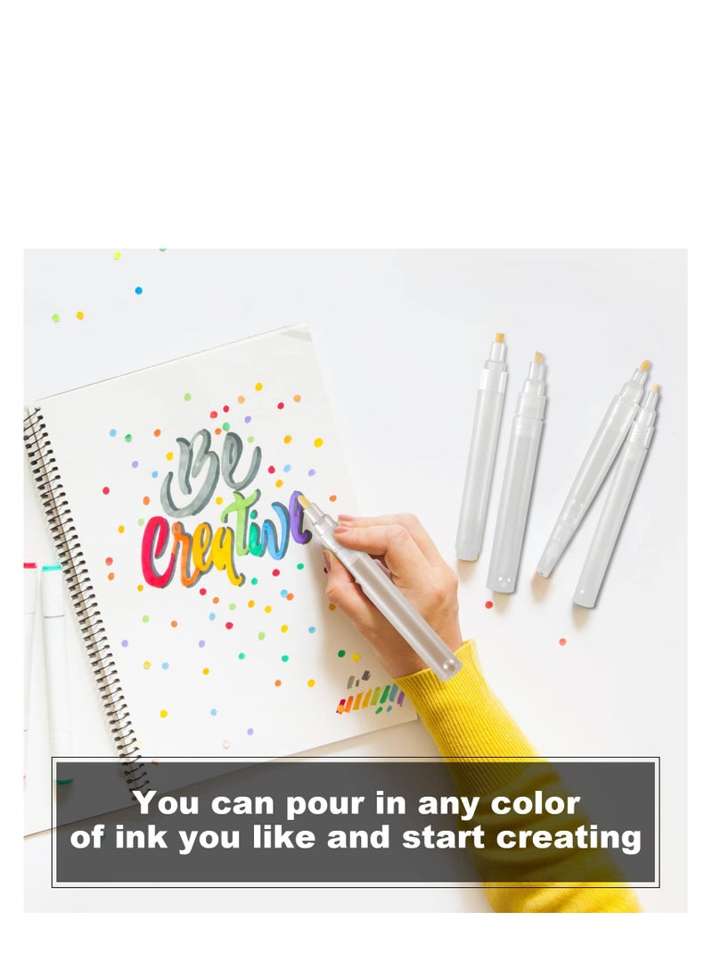 KASTWAVE - Empty Refill Paint Markers Blank Refillable Paint Pens, Empty Refillable Marker for Painting Transparent Pen Tube, Fill with Your Own Art Acrylic, Oil and Watercolor for Art Painting Crafts Kit 5 PCS - Image 1