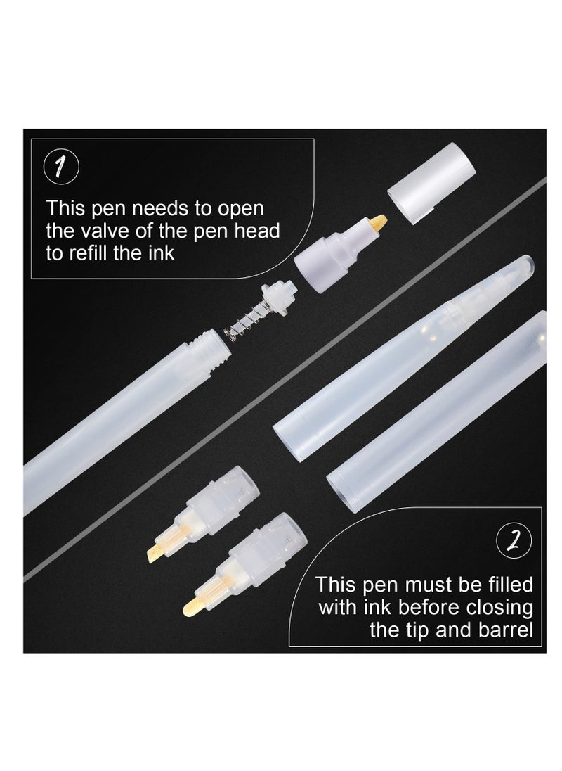 KASTWAVE - Empty Refill Paint Markers Blank Refillable Paint Pens, Empty Refillable Marker for Painting Transparent Pen Tube, Fill with Your Own Art Acrylic, Oil and Watercolor for Art Painting Crafts Kit 5 PCS - Image 1