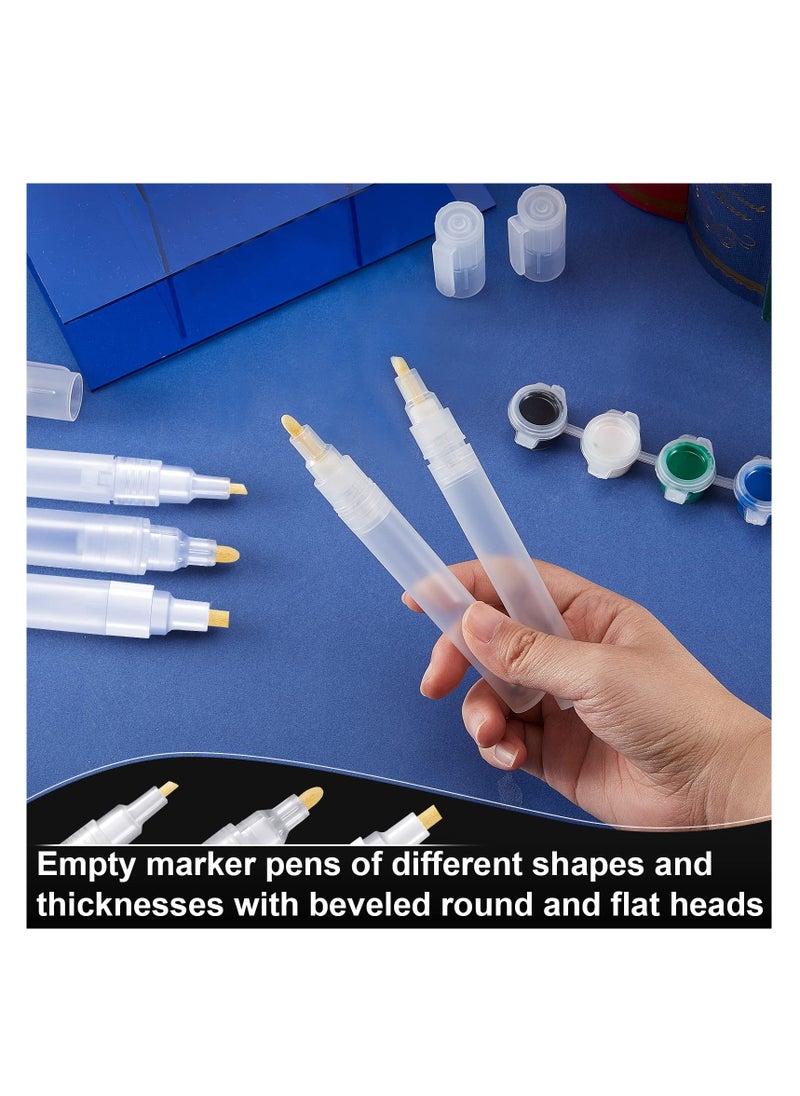KASTWAVE - Empty Refill Paint Markers Blank Refillable Paint Pens, Empty Refillable Marker for Painting Transparent Pen Tube, Fill with Your Own Art Acrylic, Oil and Watercolor for Art Painting Crafts Kit 5 PCS - Image 1