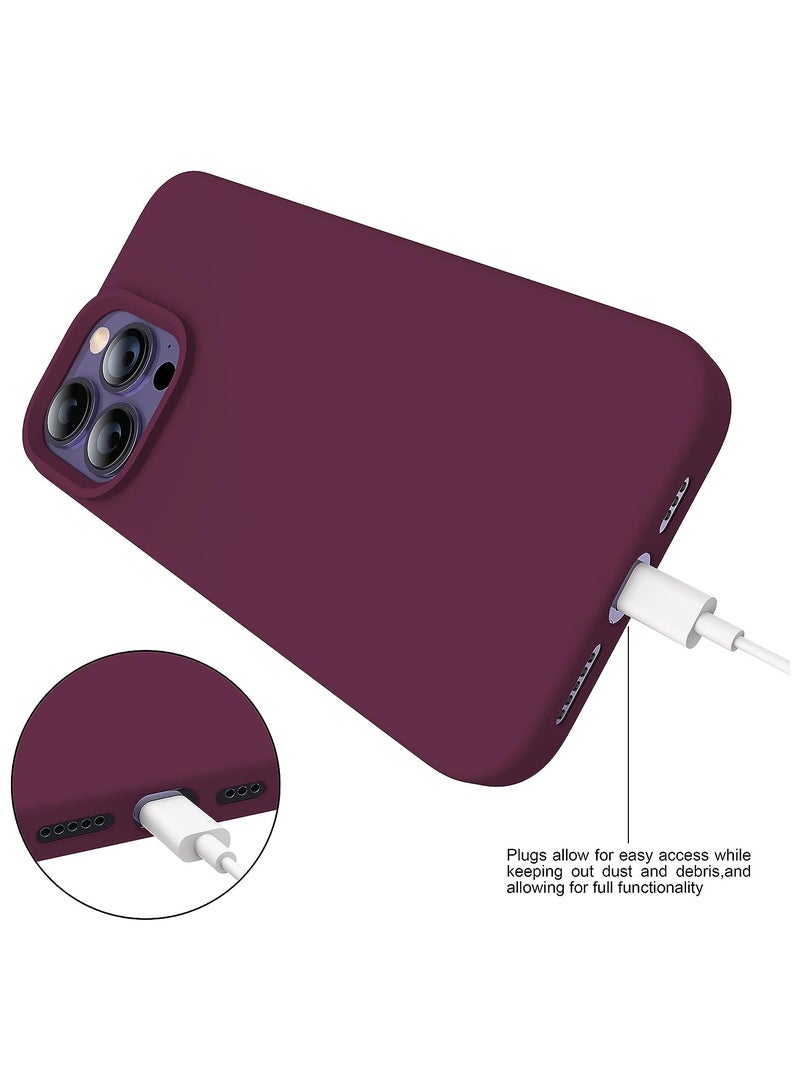 ELTRAZONE Silicone Case for iPhone 14 Pro, with Screen Protector,Camera Lens Protector Cover Soft Anti-Scratch Microfiber Lining,Liquid Gel Finish Coating Fullbody Protective 6.1" - Image 4