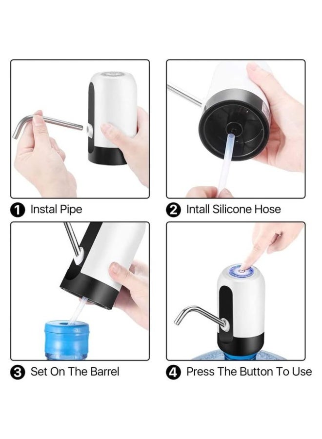 Electric Water Dispenser, Automatic Portable Water Dispenser, Drinking Water Pump for 5 Gallon Bottle Jug - White - Image 3