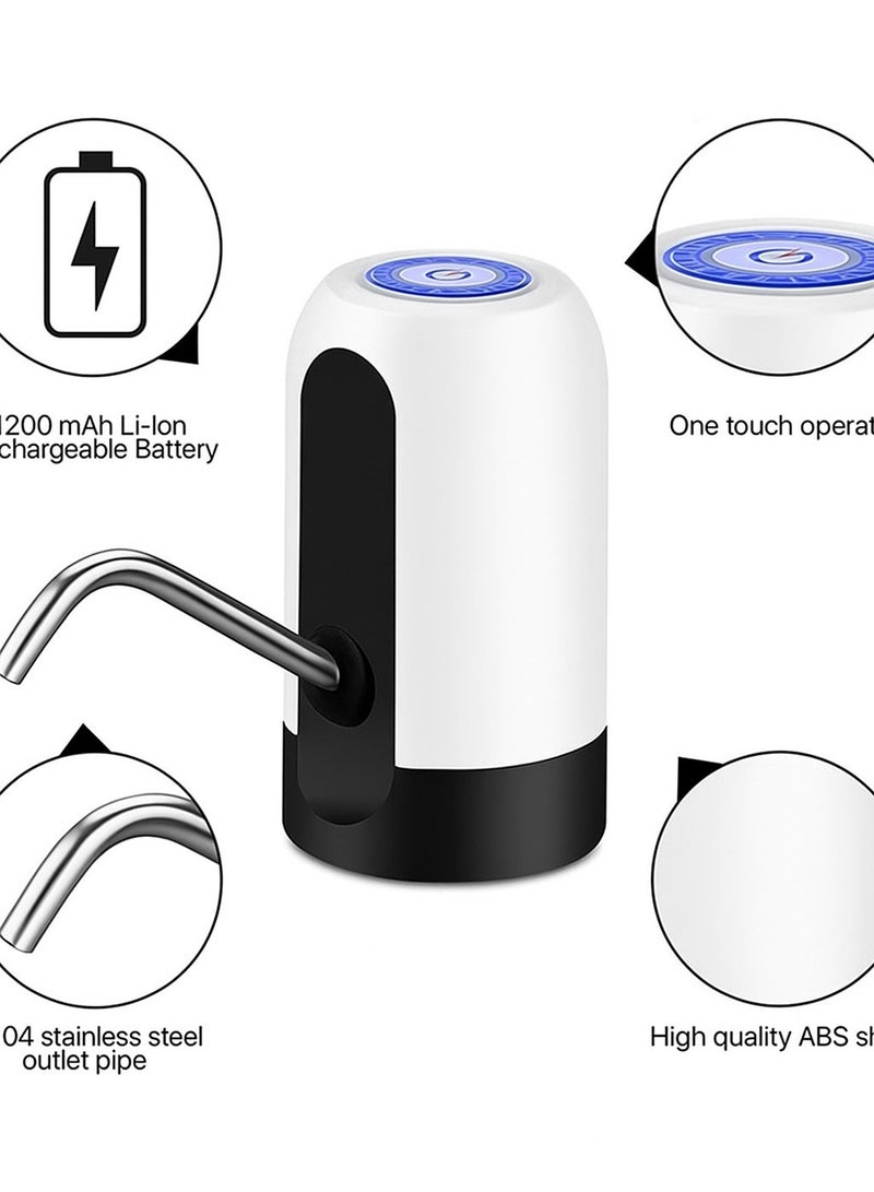 Electric Water Dispenser, Automatic Portable Water Dispenser, Drinking Water Pump for 5 Gallon Bottle Jug - White - Image 2