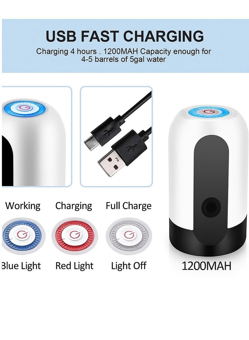 Electric Water Dispenser, Automatic Portable Water Dispenser, Drinking Water Pump for 5 Gallon Bottle Jug - White - Image 1