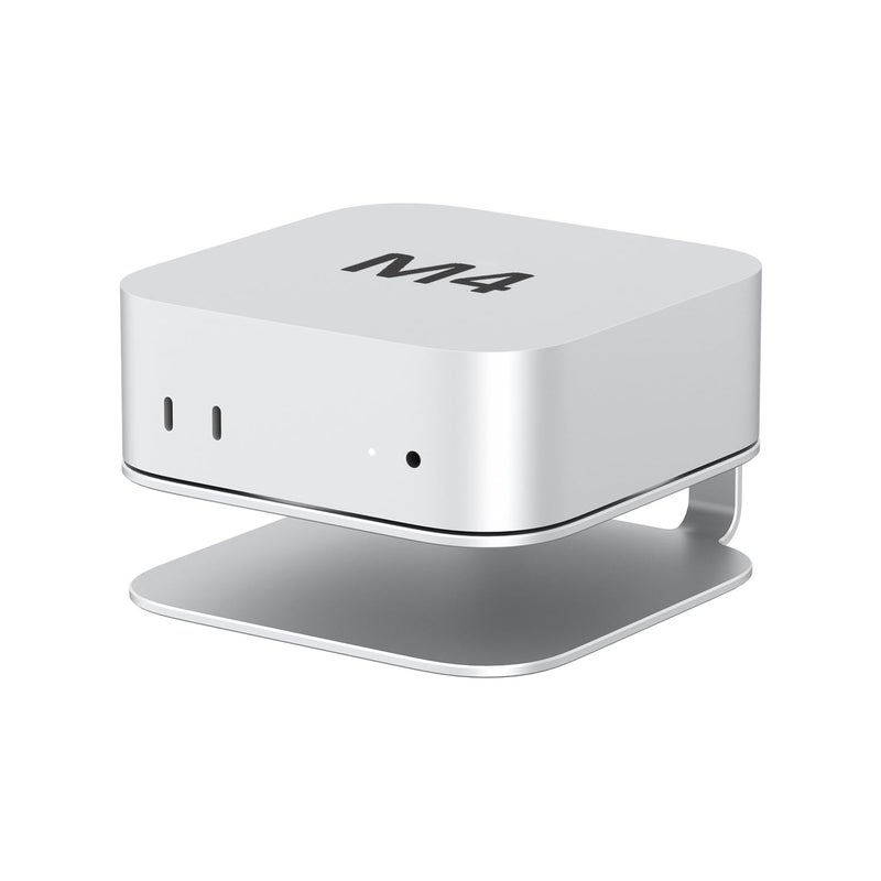 AKKYAJAURE Mac mini M4 Dock Stand, Aluminum Desktop Stand Mount for New Mac mini M4 and M4 Pro, Improved Cooling, Easy Power Button Access & Desk Organization â€“ Essential Mac mini M4 Accessories - Image 4