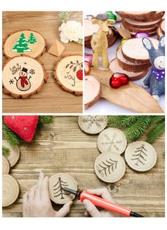Pllieay 12 Pcs 5.15.5 Inch Wood Slices Unfinished Wood Slice Ornaments For Diy Crafts Wedding Table Centerpieces Coasters For Arts Painting Craft  - Image 4