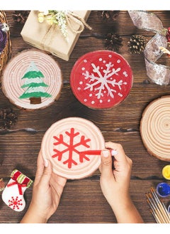 Pllieay 12 Pcs 5.15.5 Inch Wood Slices Unfinished Wood Slice Ornaments For Diy Crafts Wedding Table Centerpieces Coasters For Arts Painting Craft  - Image 5