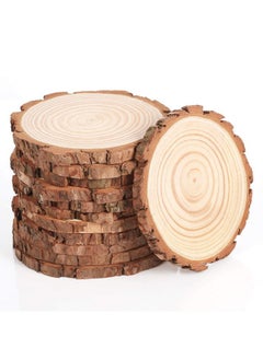 Pllieay 12 Pcs 5.15.5 Inch Wood Slices Unfinished Wood Slice Ornaments For Diy Crafts Wedding Table Centerpieces Coasters For Arts Painting Craft  - Image 1