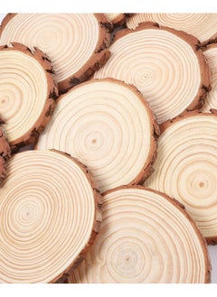 Pllieay 12 Pcs 5.15.5 Inch Wood Slices Unfinished Wood Slice Ornaments For Diy Crafts Wedding Table Centerpieces Coasters For Arts Painting Craft  - Image 2