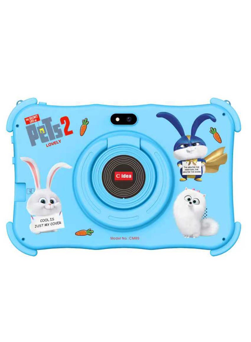 C idea 7-Inch Kids Smart Tablet CM89 8GB RAM + 256GB ROM Android Wi-Fi Tablet with Bluetooth & GPS Corner Edge-Proof with 360° Foldable Stand Dual Camera Educational & Entertainment Tablet for Children Blue - Image 3