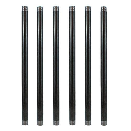 GeilSpace 6 Pack 1/2" × 24" Heavy Duty Pre-Cut Grey Metal Pipe, Industrial Steel Fits Standard Half Inch Threaded Pipes and Fittings - Vintage DIY Industrial Shelving (1/2" × 24", Grey) - Image 1