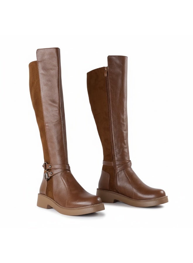 لايف ستيلاش  بوت طويل  من جلد و شمواه  أنيق  LB-47 - هافان - Image 1