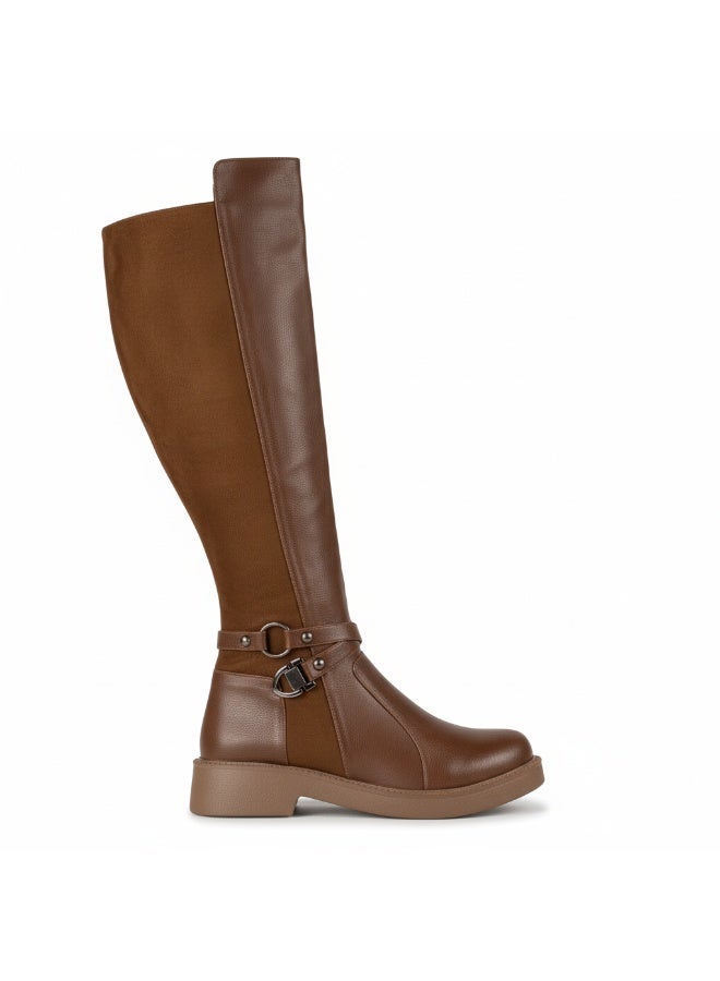 لايف ستيلاش  بوت طويل  من جلد و شمواه  أنيق  LB-47 - هافان - Image 2