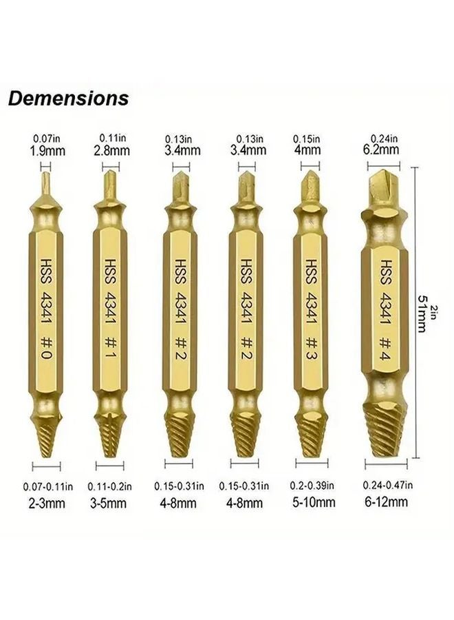 6pcs Silvery Damaged Screw Puller Kit Broken Remover Easy Quick Demolition Power Tools - Image 3