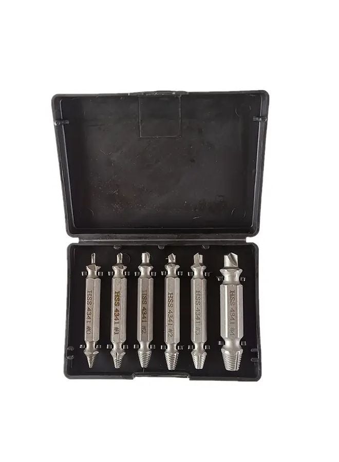 6pcs Silvery Damaged Screw Puller Kit Broken Remover Easy Quick Demolition Power Tools - Image 1