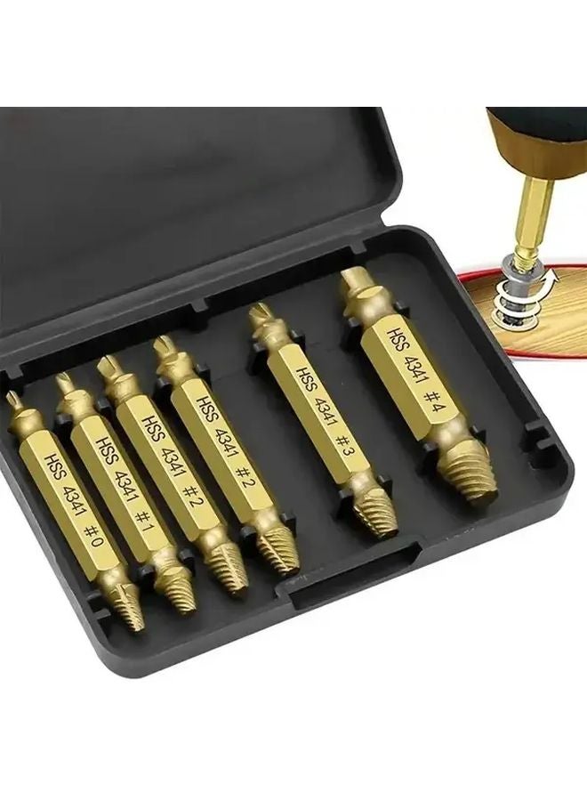 6pcs Silvery Damaged Screw Puller Kit Broken Remover Easy Quick Demolition Power Tools - Image 2