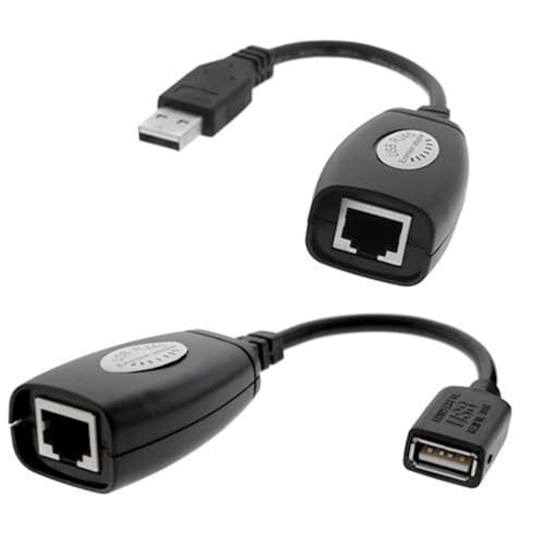 PremiumAV USB Over Ethernet Extender Adapter Kit – USB Male to RJ45 Female Extension for Long-Distance Connectivity (Up to 150FT) – Compatible with PC, Laptop, Printer, Camera - Image 1