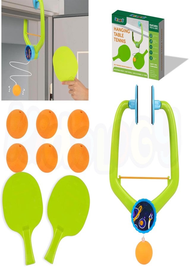Kidology Door Hanging Table Tennis Trainer for Kids | Indoor Ping Pong Game Set with 2 Rackets and 6 Balls | Fun Sports Toy for Boys and Girls Ages 3+ | Safe Non-Toxic Indoor Play Activity - Image 2