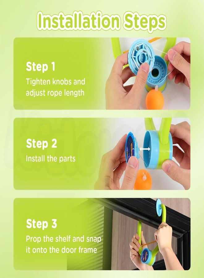 Kidology Door Hanging Table Tennis Trainer for Kids | Indoor Ping Pong Game Set with 2 Rackets and 6 Balls | Fun Sports Toy for Boys and Girls Ages 3+ | Safe Non-Toxic Indoor Play Activity - Image 4