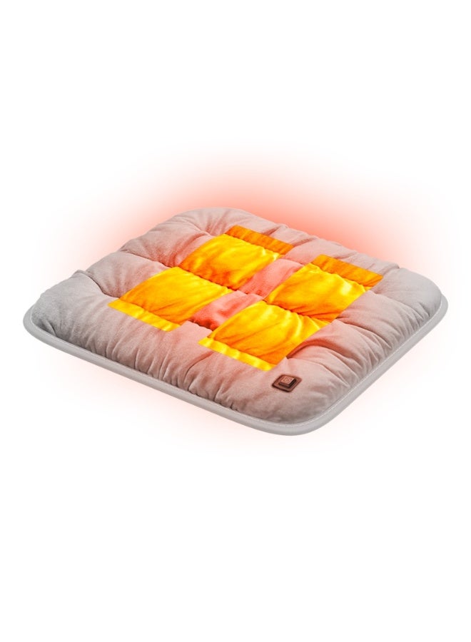 GREEN LION Electric Heat Pad Heated Seat Cushion with Breathable Fabric & Portable & Lightweight / Even Heat Distribution / Heating Temp: 35-58°C / Heating Modes: 4 Levels For 30 Sec - Grey - Image 3
